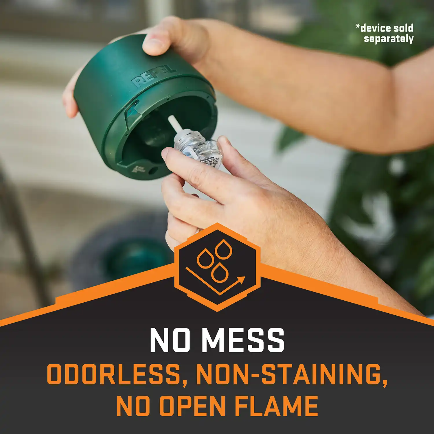 NO MESS ODORLESS, NON-STAINING, NO OPEN FLAME