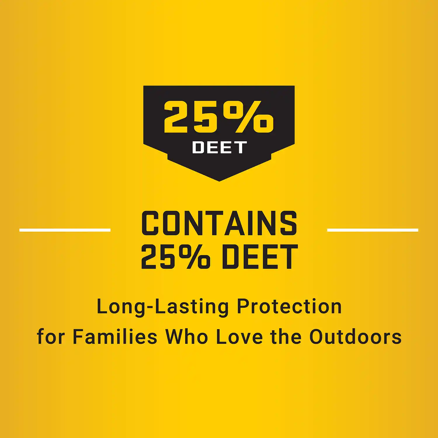 CONTAINS 25% DEET Long-Lasting Protection for Families Who Love the Outdoors