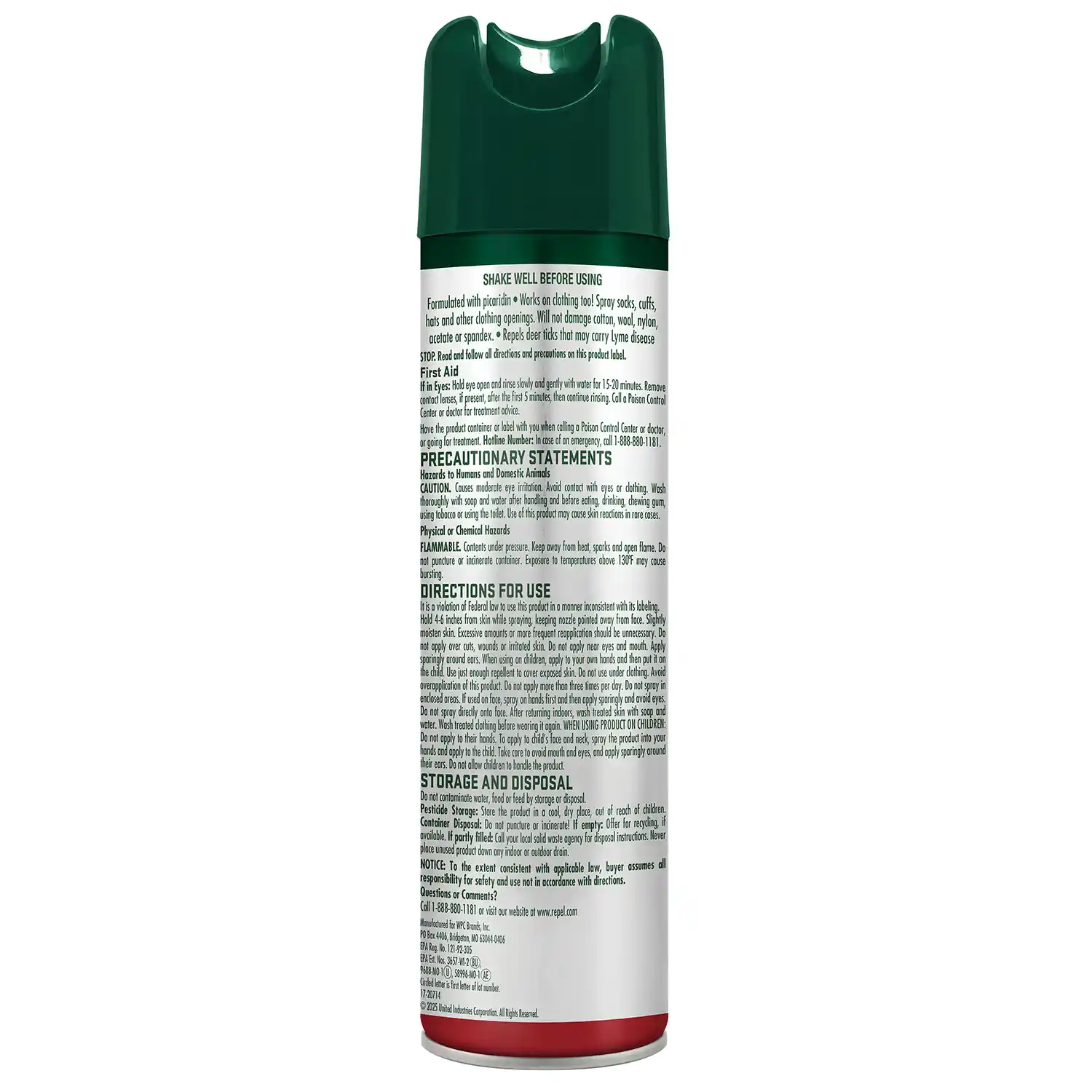 Repel® Tick Defense®, 6.5 Ounces, Unscented Aerosol Insect Repellent With 15 Percent Picaridin Repels Ticks And Mosquitoes Up To 10 Hours  Back Render