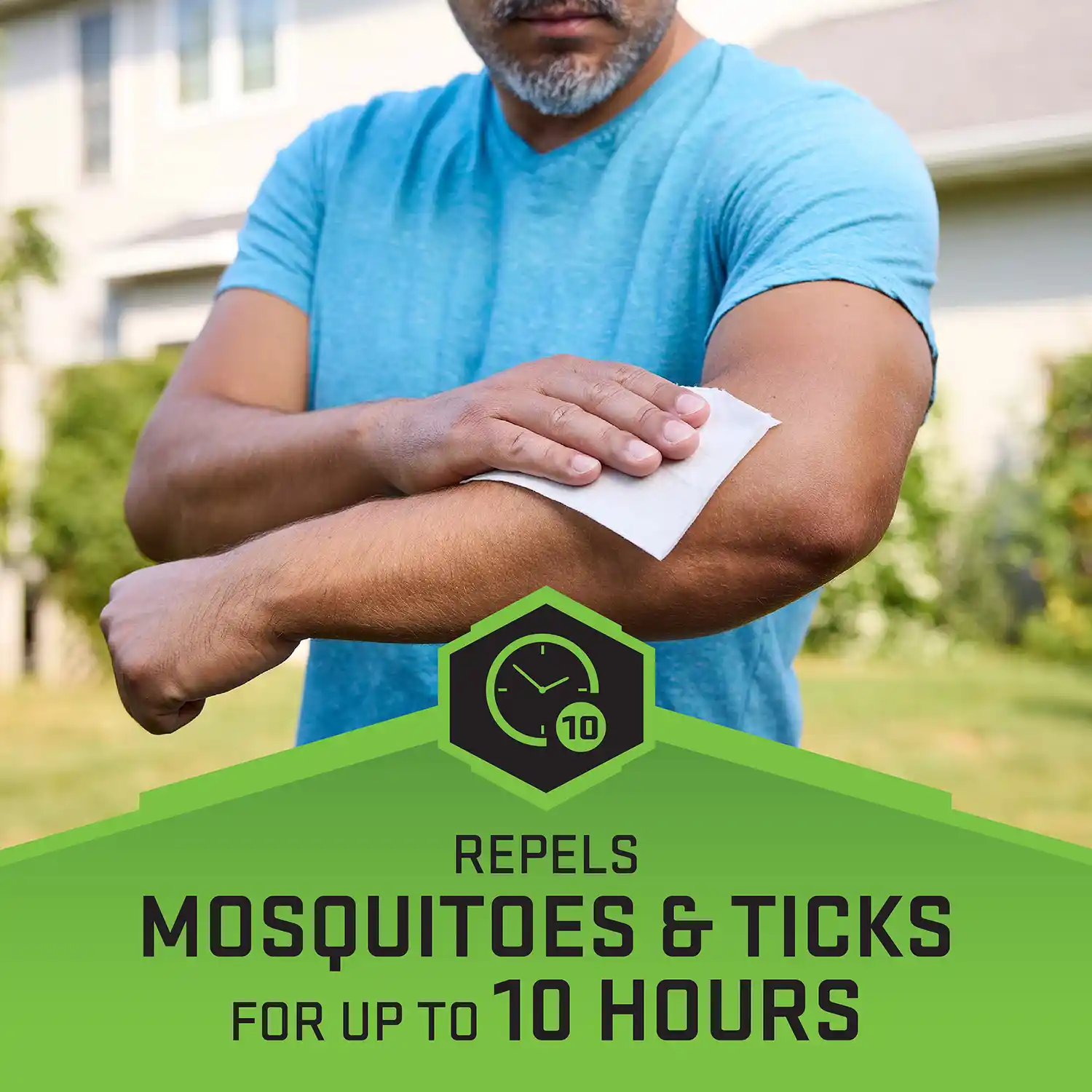 REPELS MOSQUITOES & TICKS FOR UP To 10 HOURS