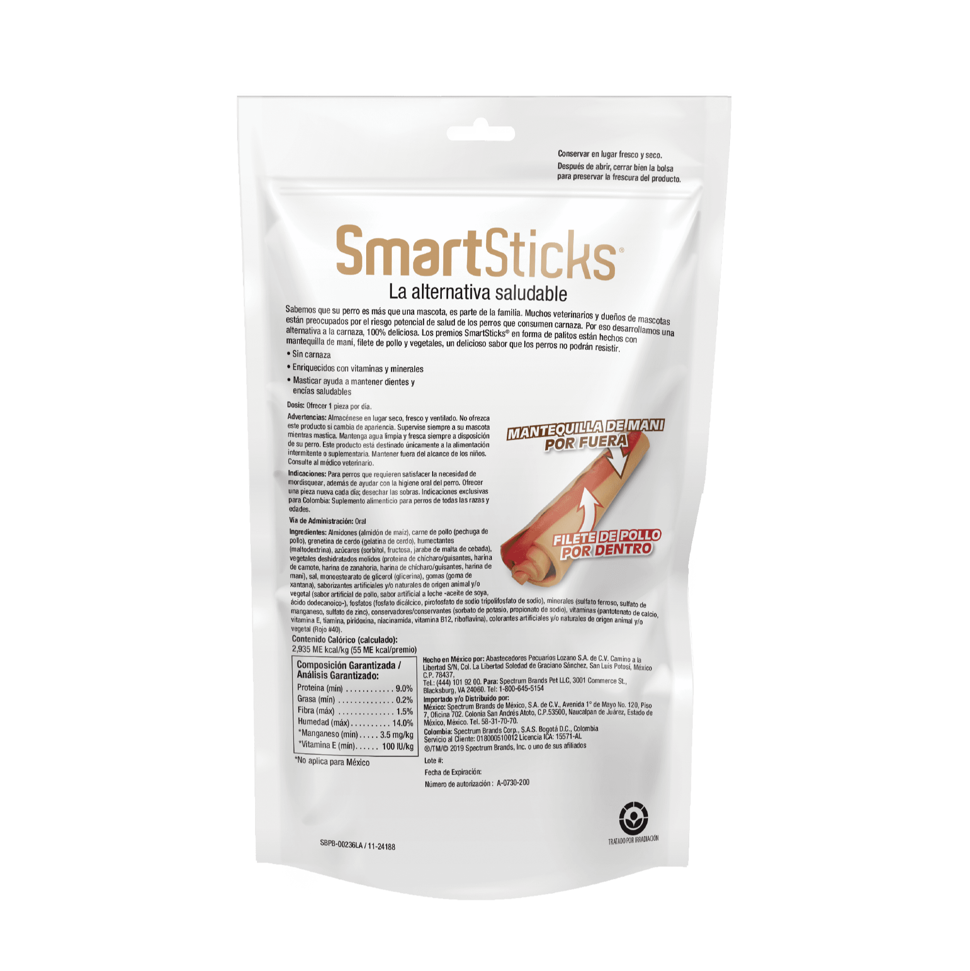 SmartBones Sticks Mantequilla de Maní Back