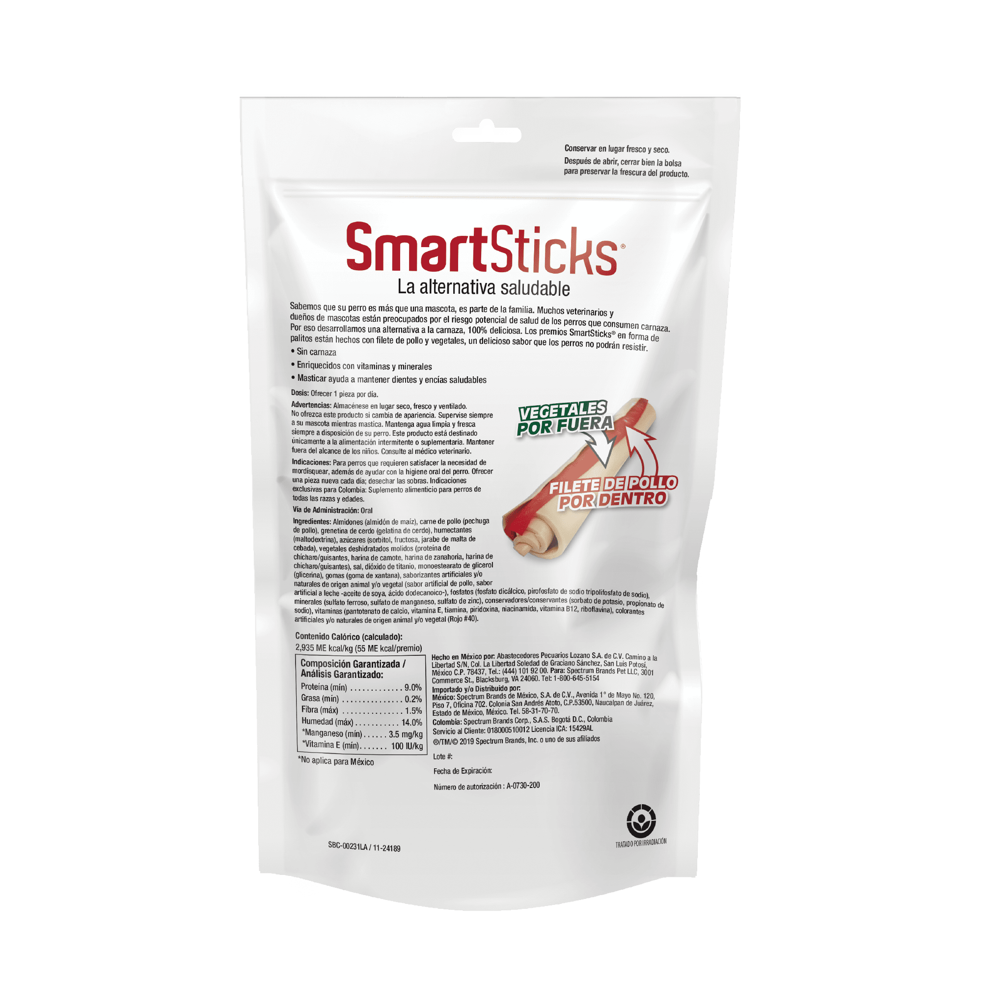 SmartBones Sticks Pollo Back