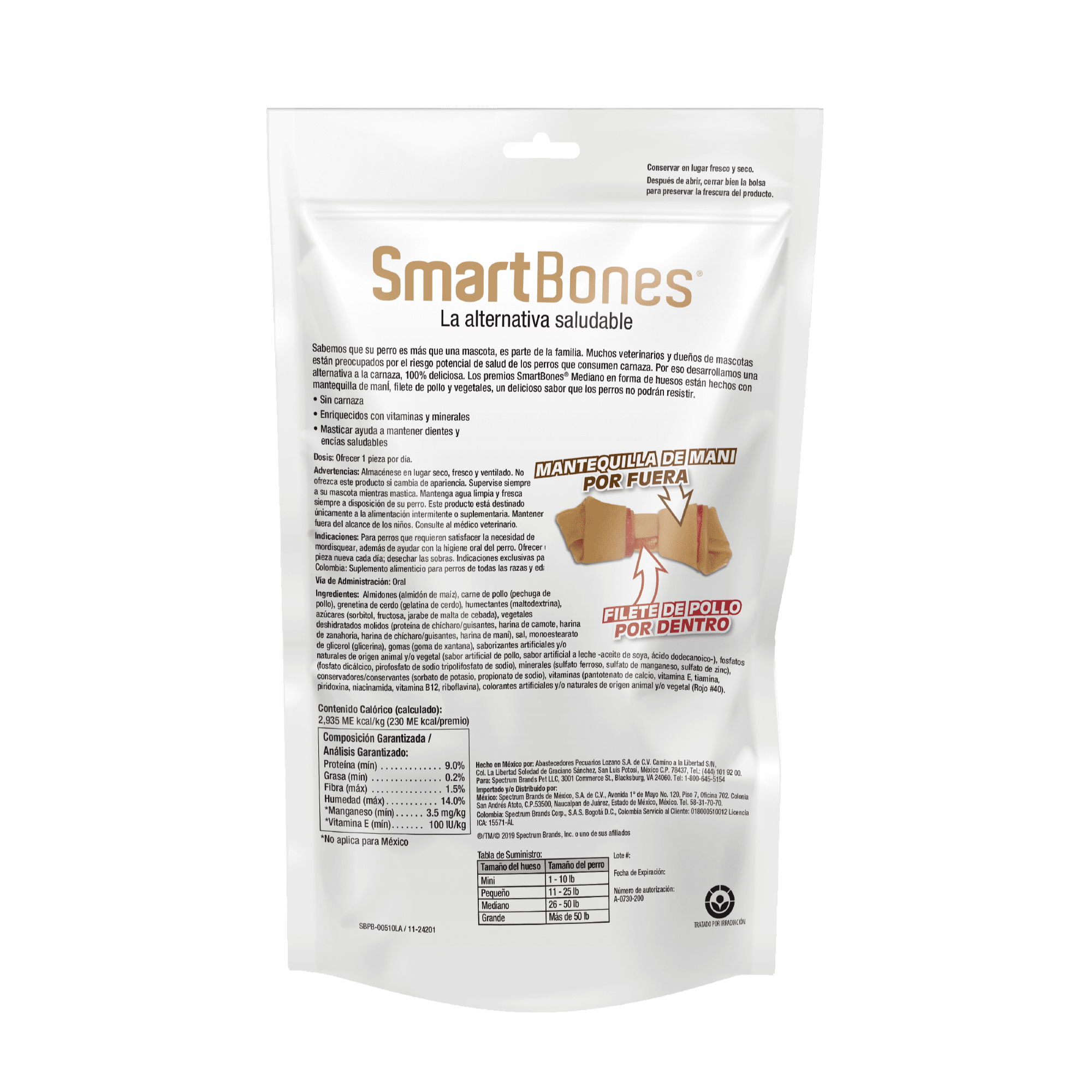 SmartBones Hueso Mediano Mantequilla de Maní back
