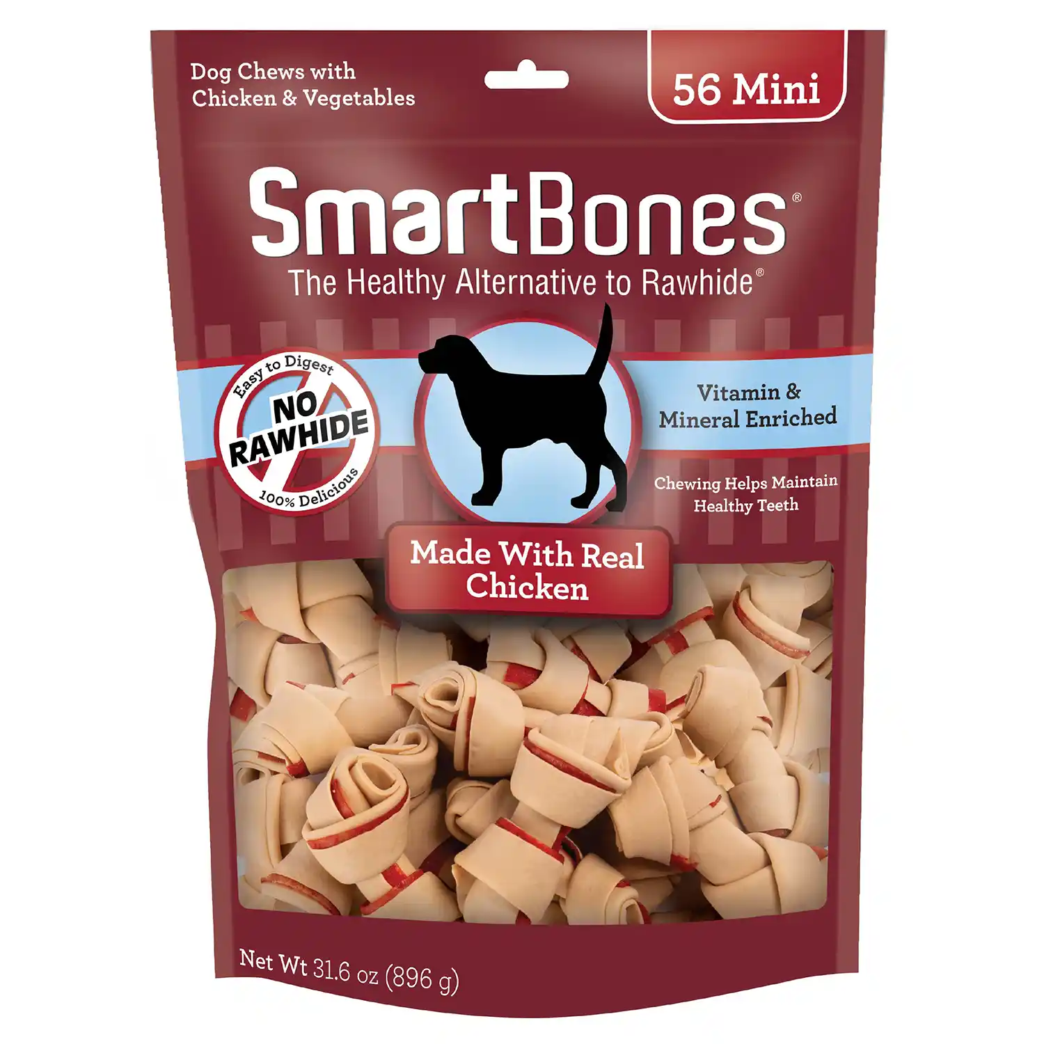 Classic Mini Bone With Chicken, 56 ct Front Render