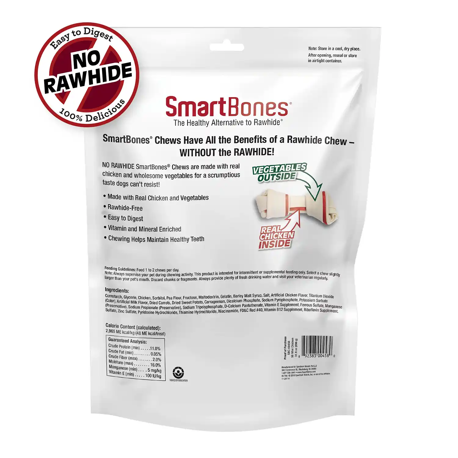 Classic Mini Bone With Chicken, 56 ct Back Render