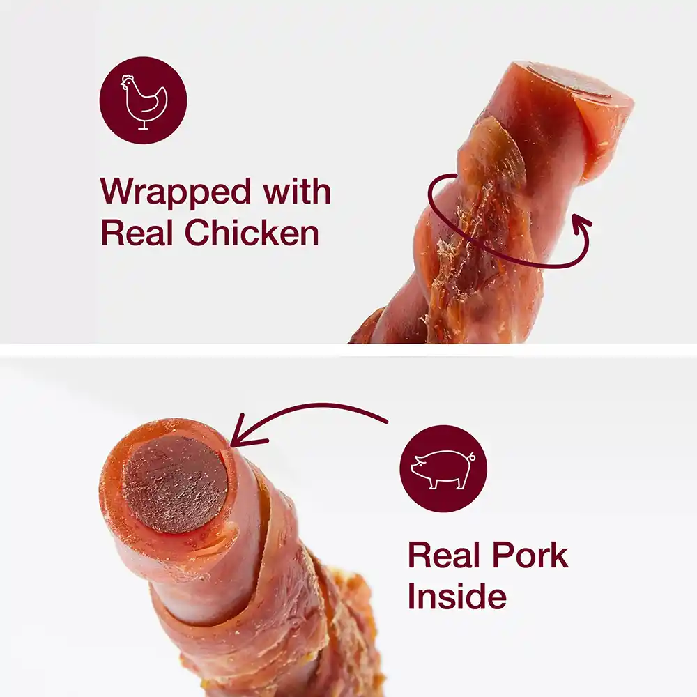 Twist Sticks Wrapped With Real Chicken, Real Pork Inside