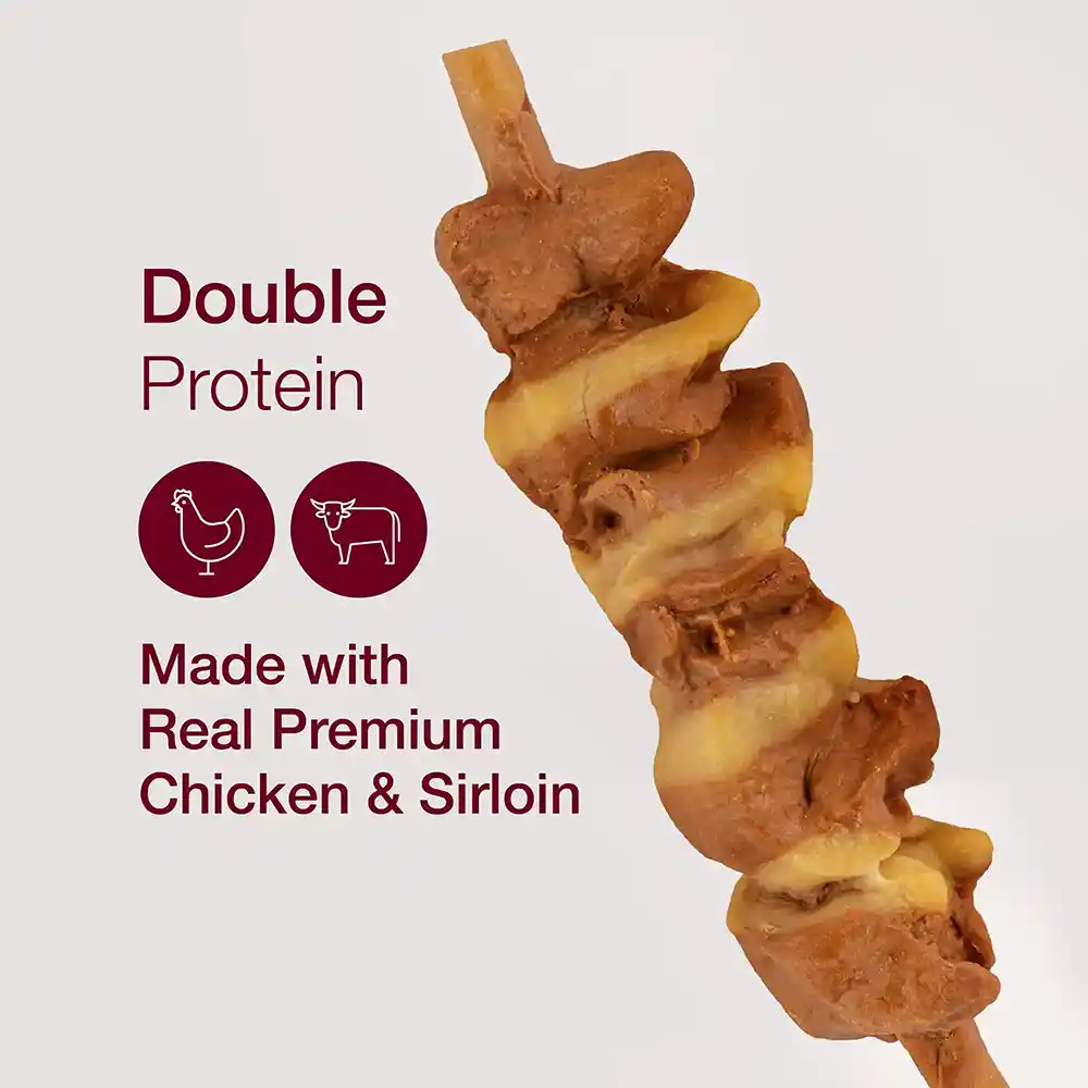 Double Protein Made  with Real Premium Chicken and Sirloin