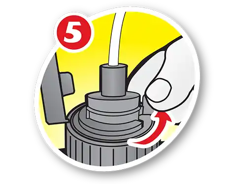 Slide switch on hose plug  counterclockwise to OPEN