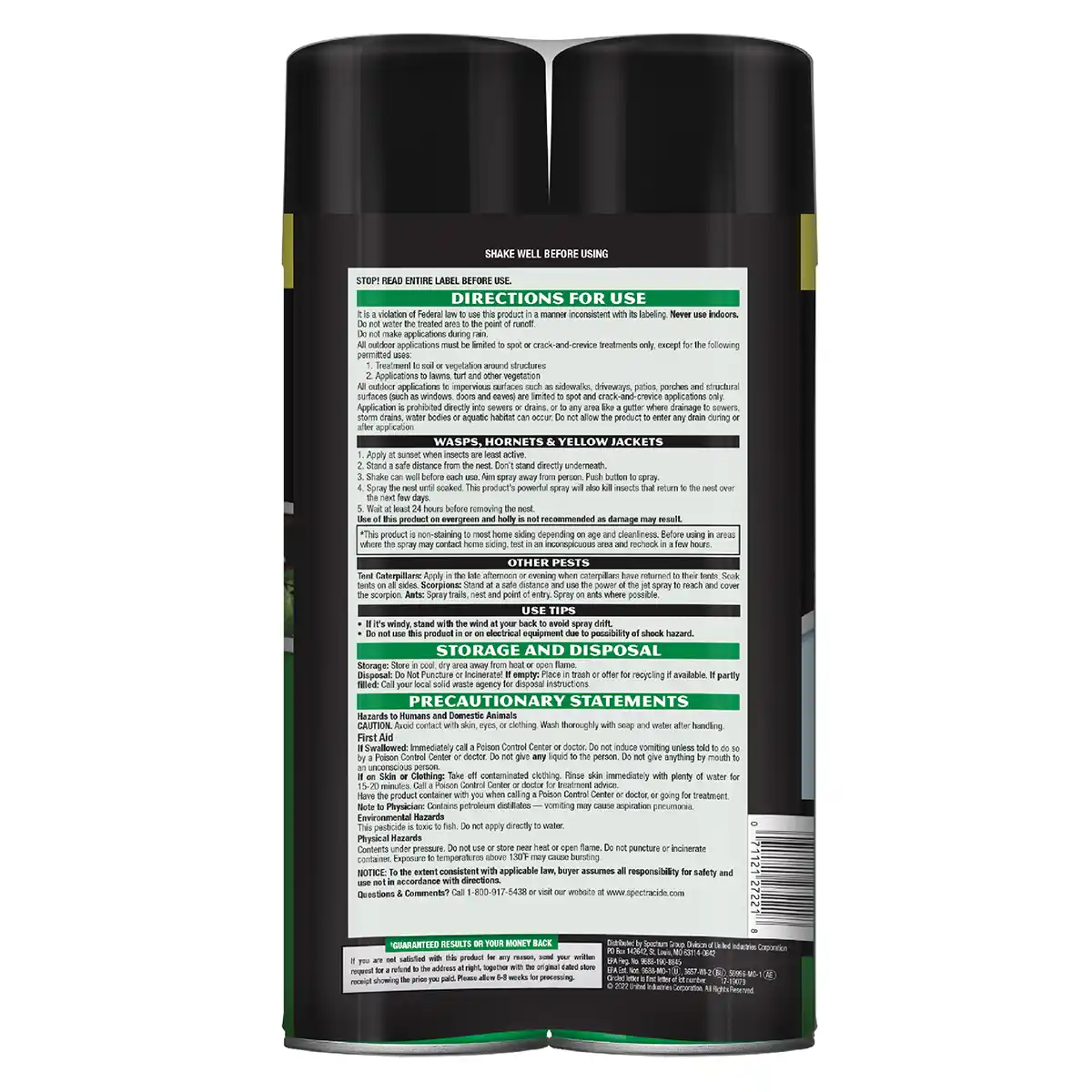 HG-27221 Spectracide® Wasp & Hornet Killer₃ (Aerosol) Twin Pack - Back Render