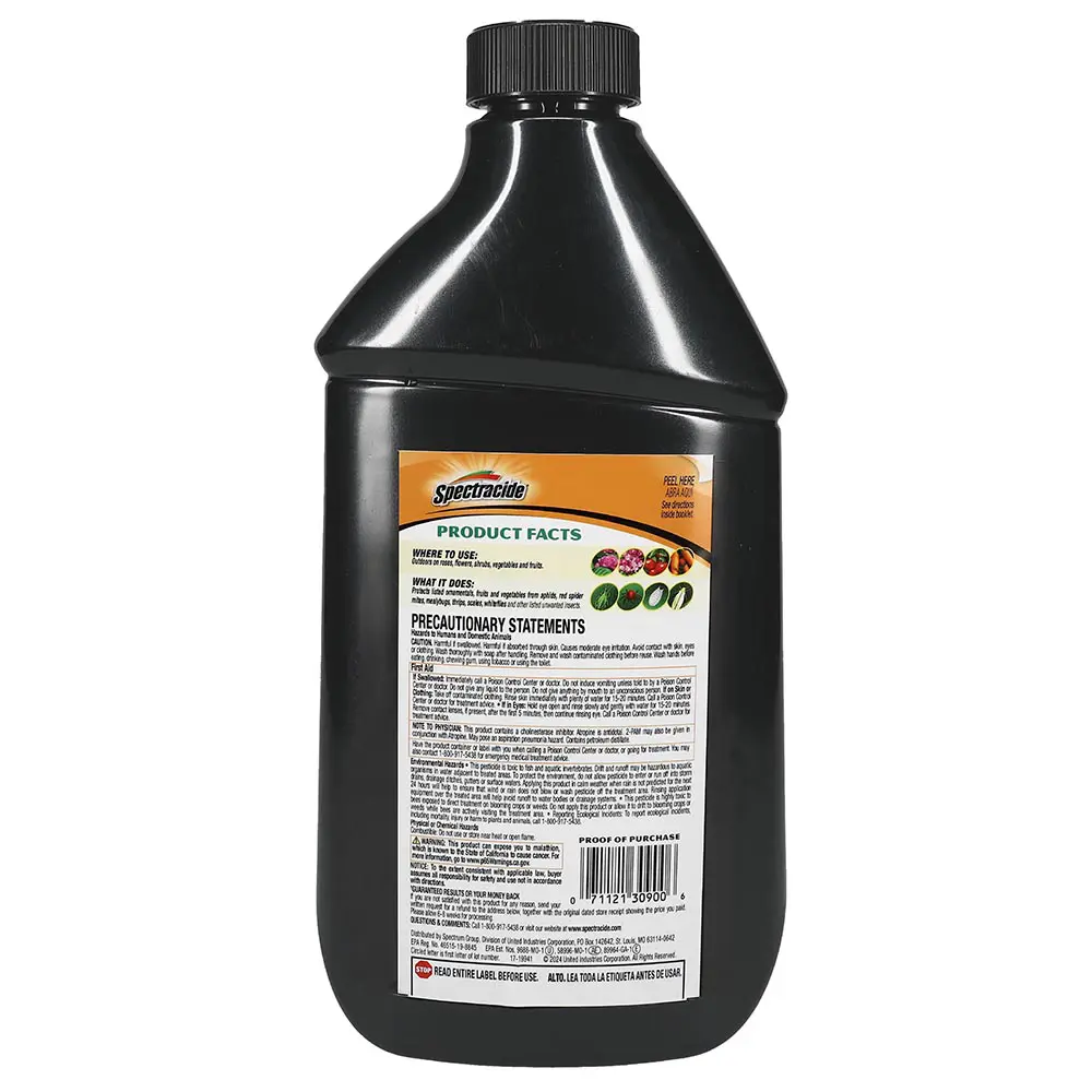 Malathion Insect Spray Concentrate, 32 oz back