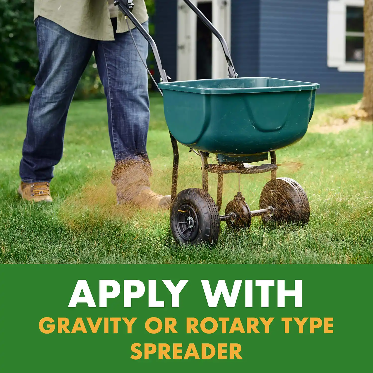 APPLY WITH GRAVITY OR ROTARY TYPE SPREADER