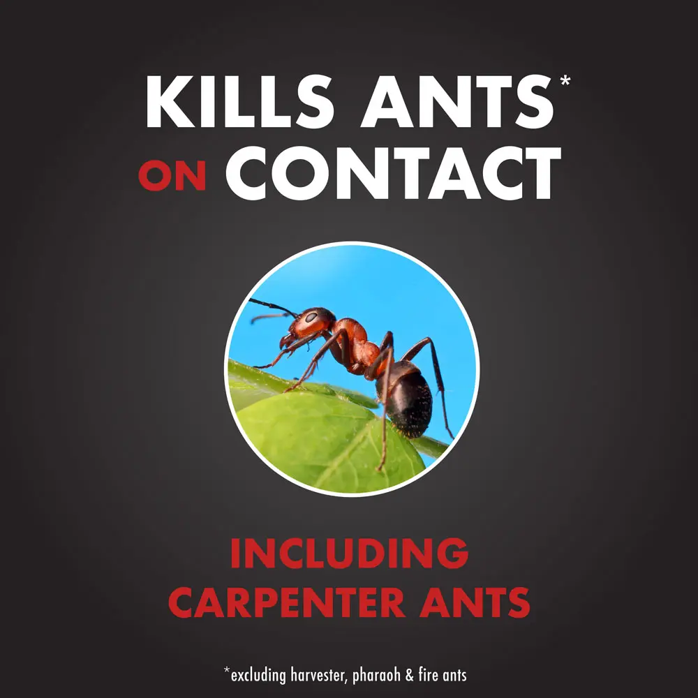 Kills Ants on Contact - Including Carpenter Ants, Excluding Harvester, Pharaoh, and Fire Ants
