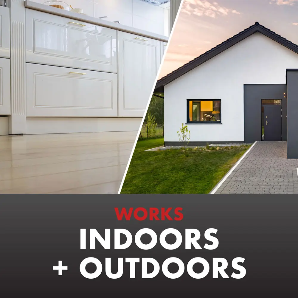 Works Indoors and Outdoors