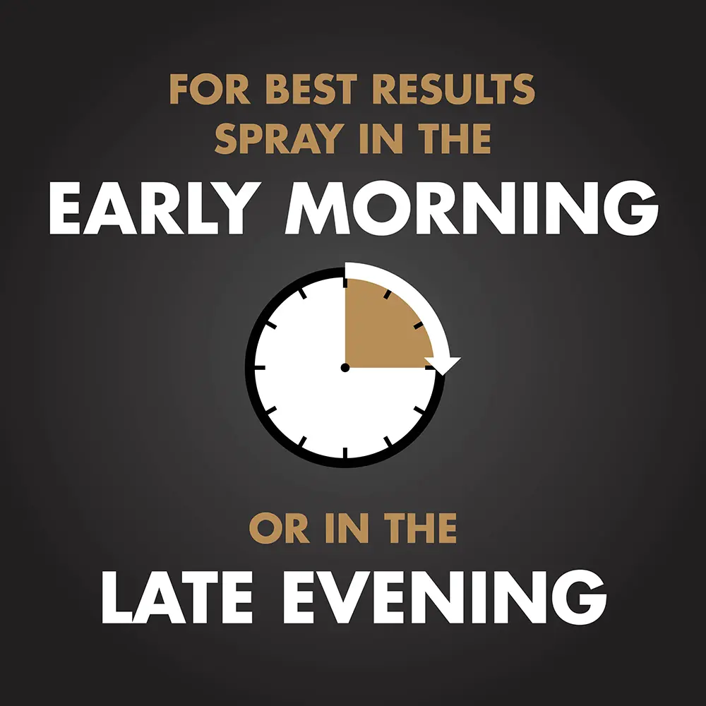 For Best Results Spray in the Early Morning or in the Late Evening