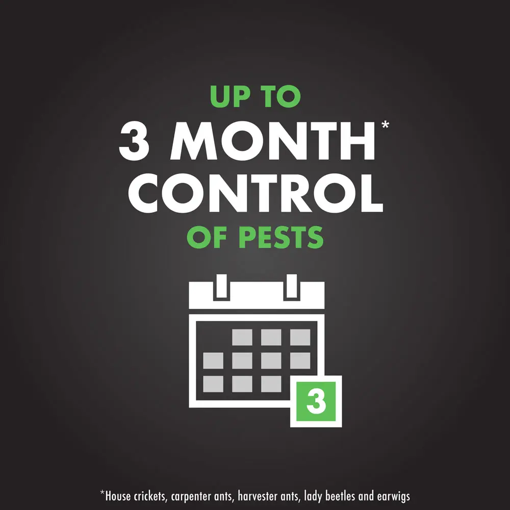 Up to 3 Month* Control of Pests (*house rickets, carpenter ants, harvester ants, lady beetles and earwigs)