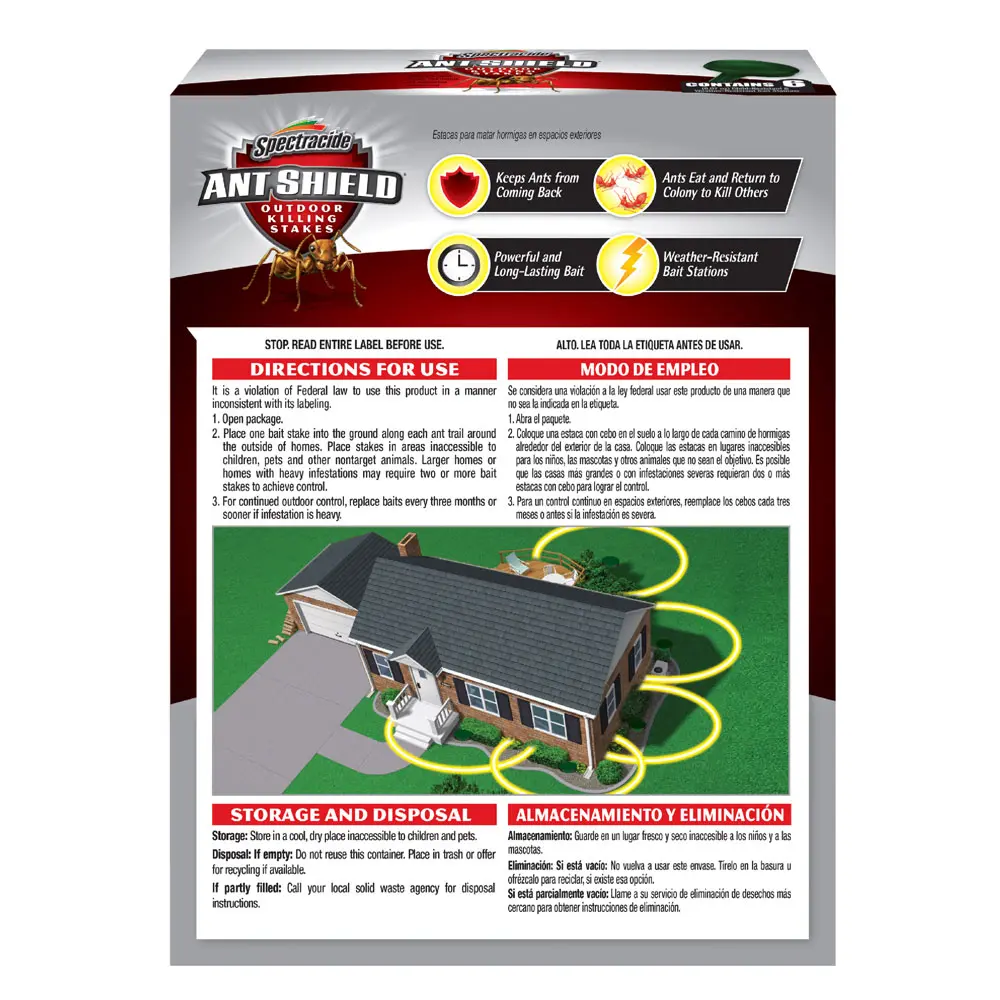 Ant Shield® Outdoor Killing Stakes, 6 ct back