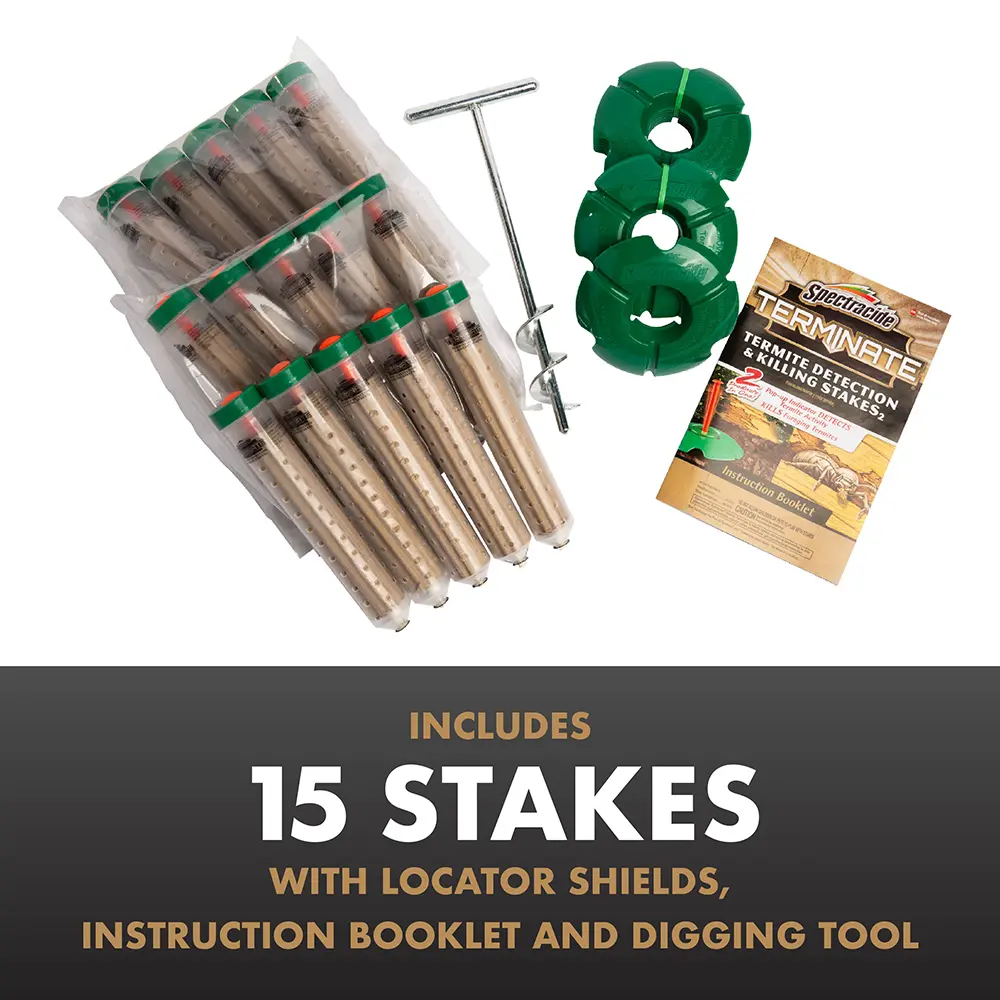 Includes 15 Stakes with Locator Shields, Instruction Booklet, and Digging Tool