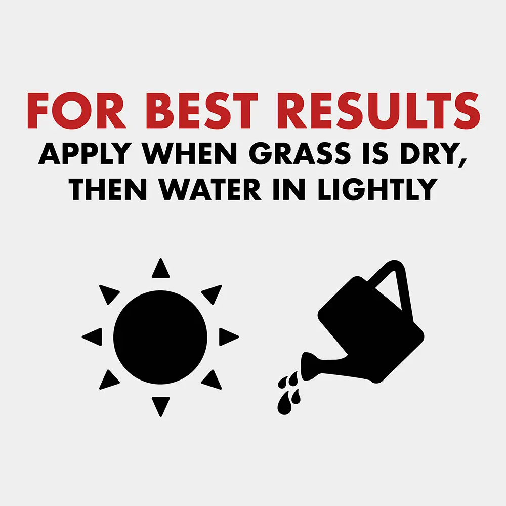 For Best Results Apply When Grass is Dry, Then Water in Lightly