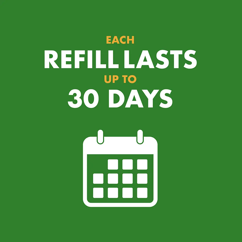 Each Refill Lasts Up to 30 Days