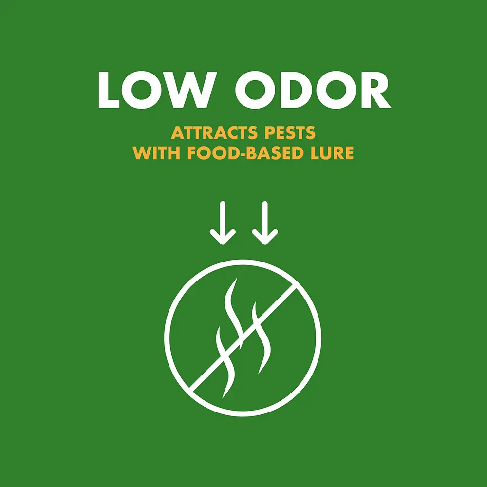 Low Odor: Attracts Pests with Food-Based Lure