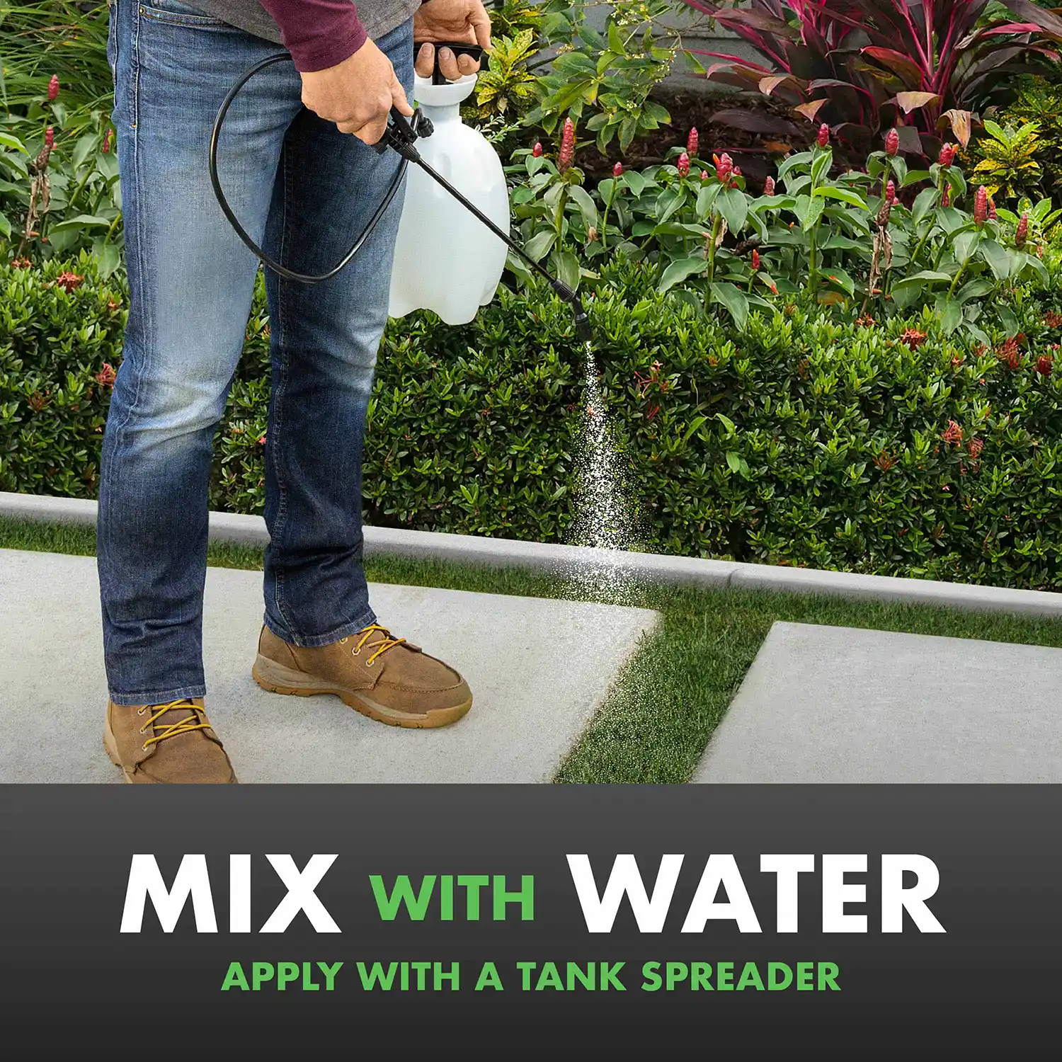 MIX WITH WATER APPLY WITH A TANK SPREADER