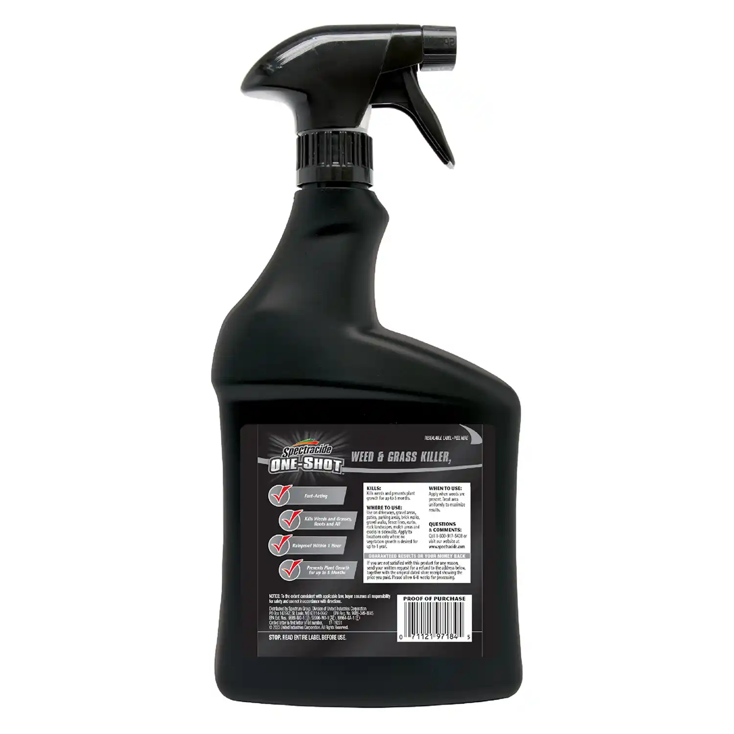 One Shot Weed and Grass Killers 32 oz Back Render