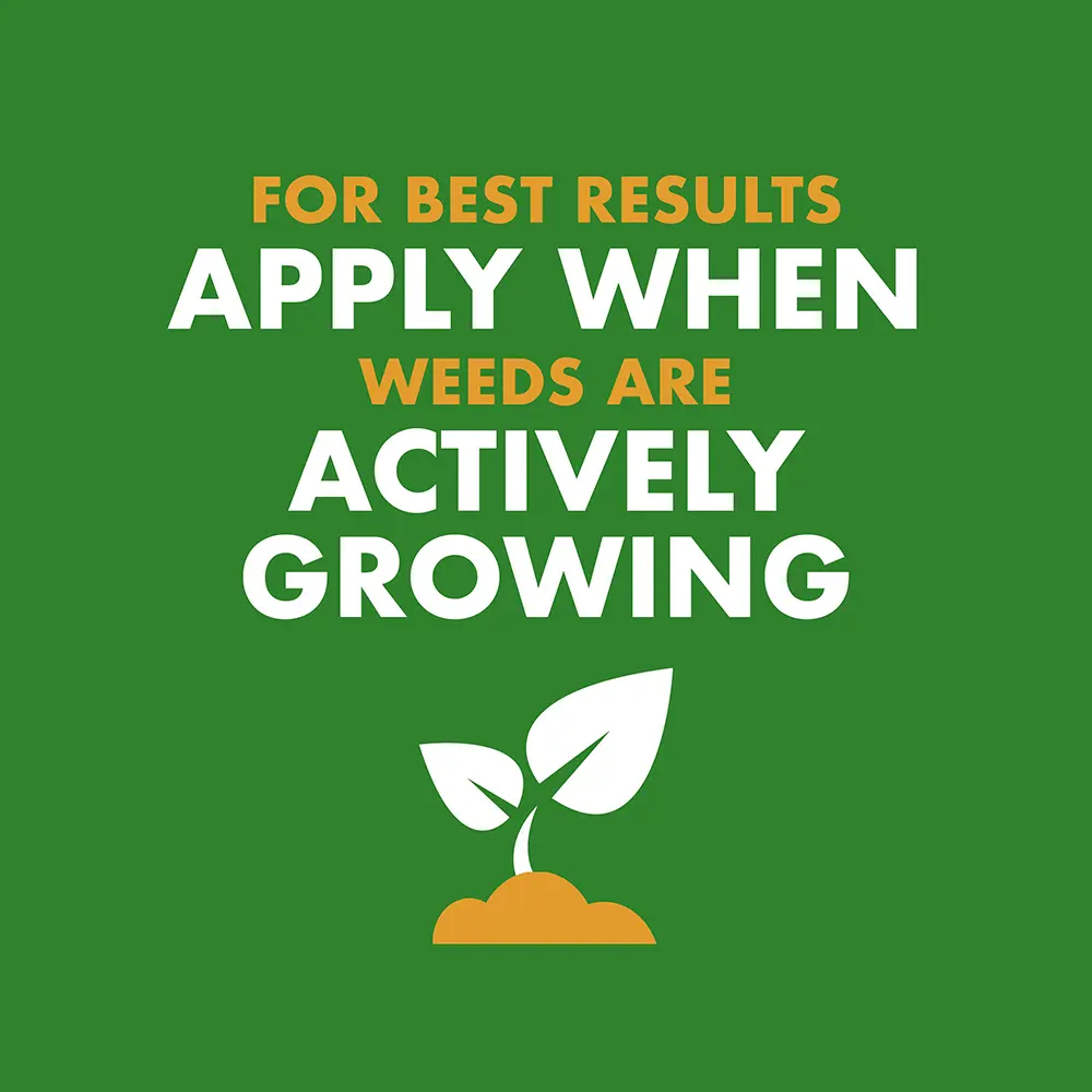For best results apply when weeds are actively growing