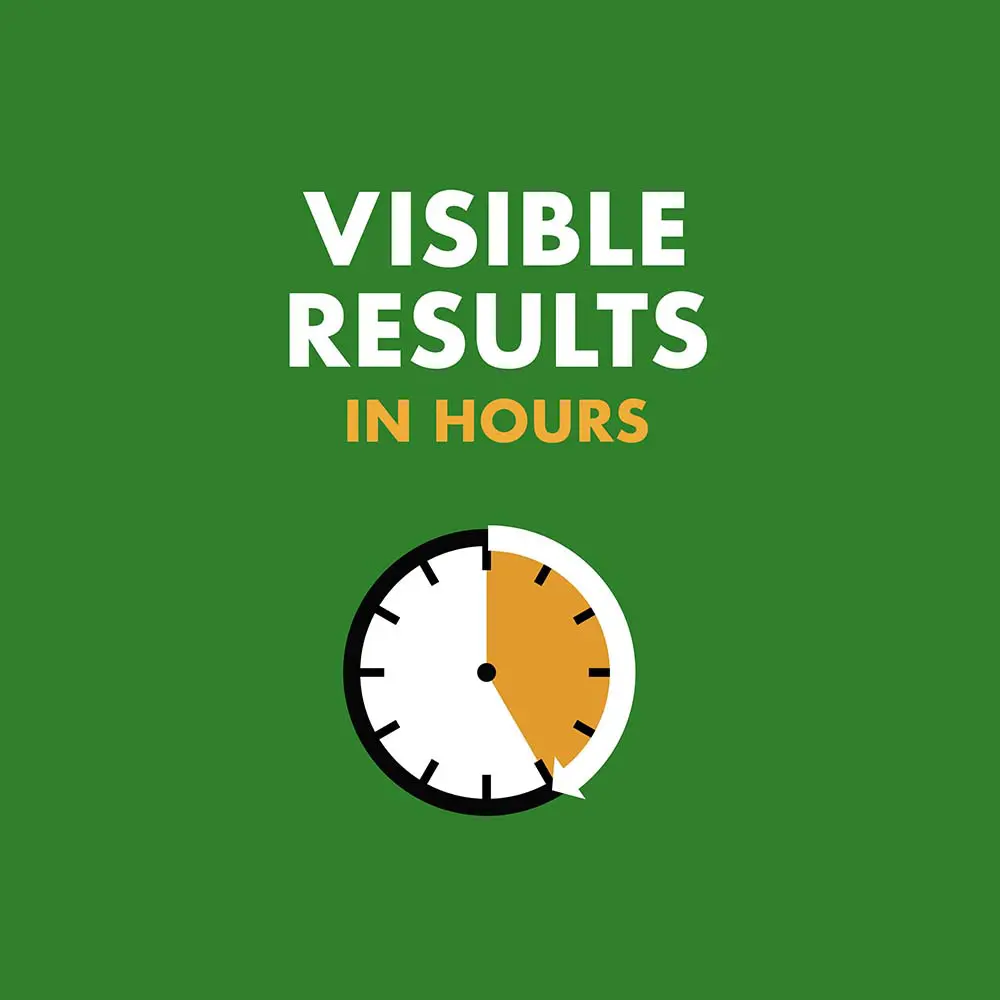 Visible results in hours