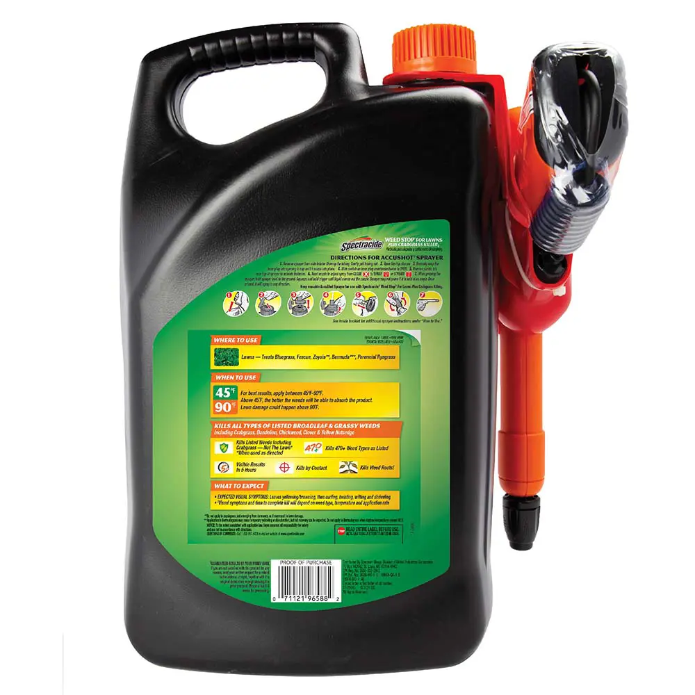 Weed Stop® for Lawns Plus Crabgrass Killer3 with AccuShot® Sprayer Ready-to-Use 1.33 gal back