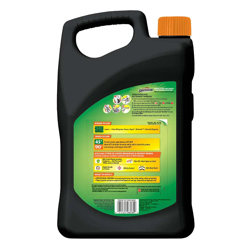 Weed Stop® for Lawns Plus Crabgrass Killer4 AccuShot® Refill 1.33 gal back
