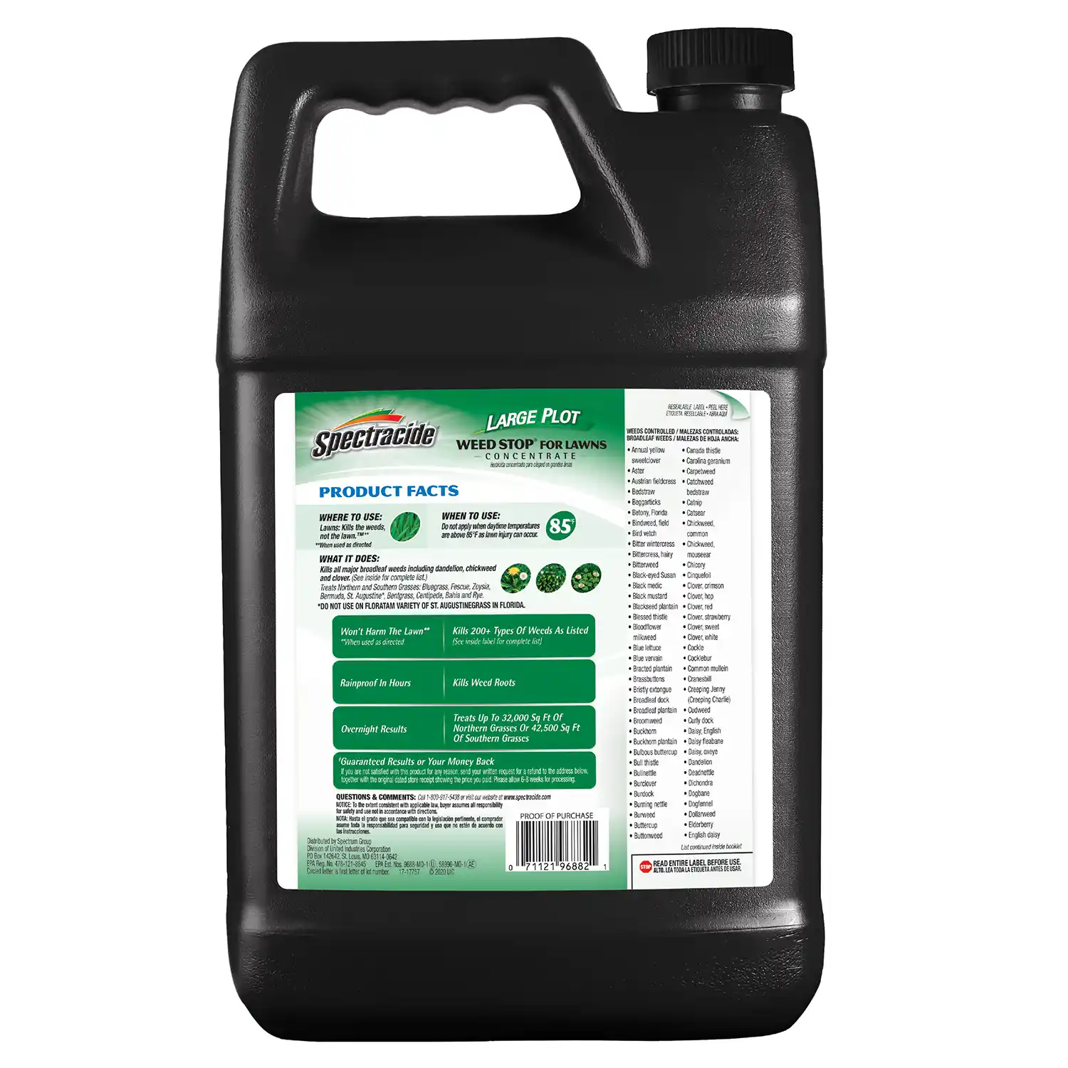 Large Plot Weed Stop® for Lawns Concentrate (1 Gallon) - Back