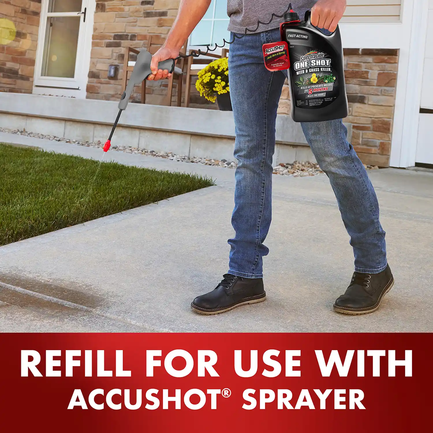 One Shot Weed and Grass Killer Accushot Refill 1 Gallon - Refill for Accushot