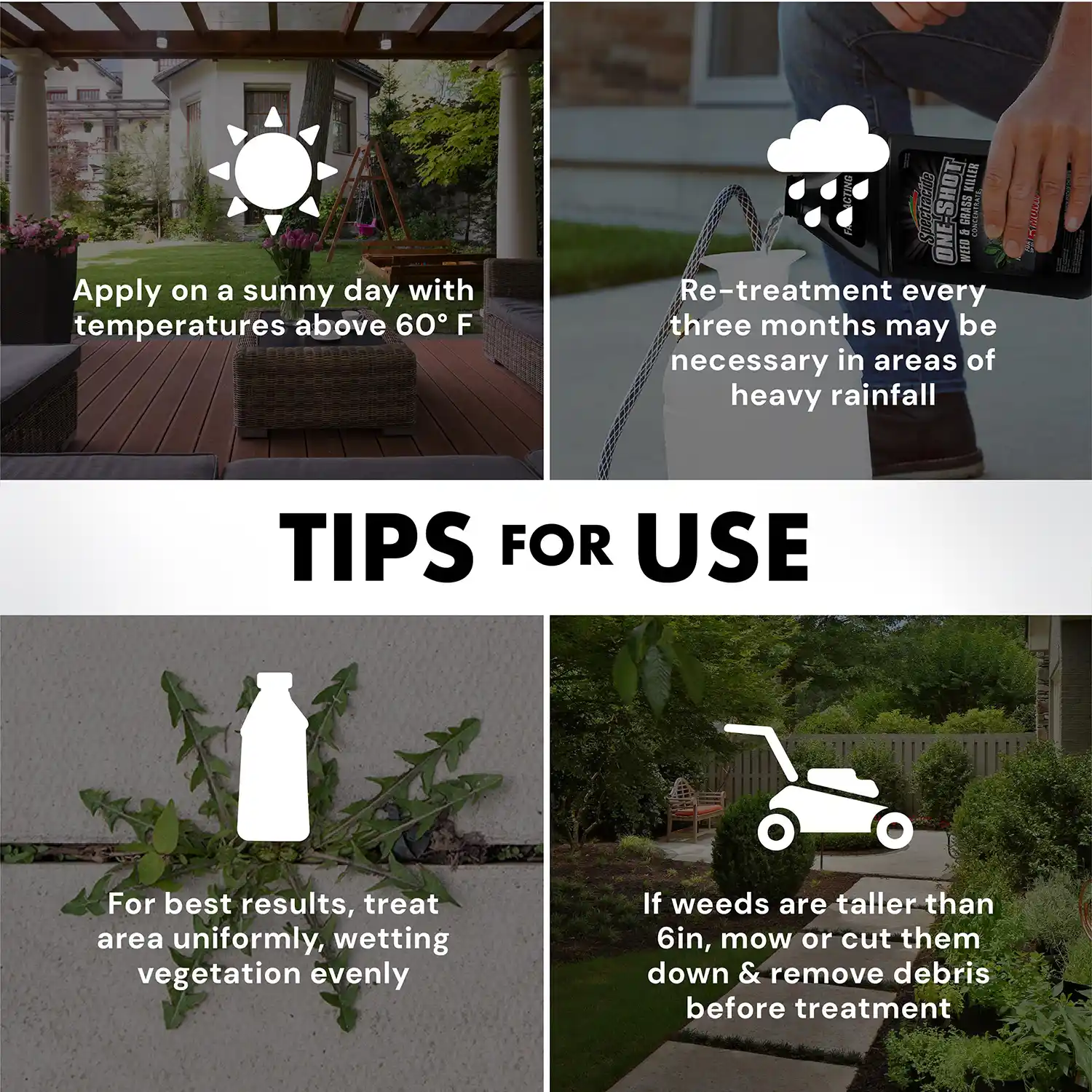 One-Shot® Weed & Grass Killer Concentrate2 32 fl oz - Tips for Use