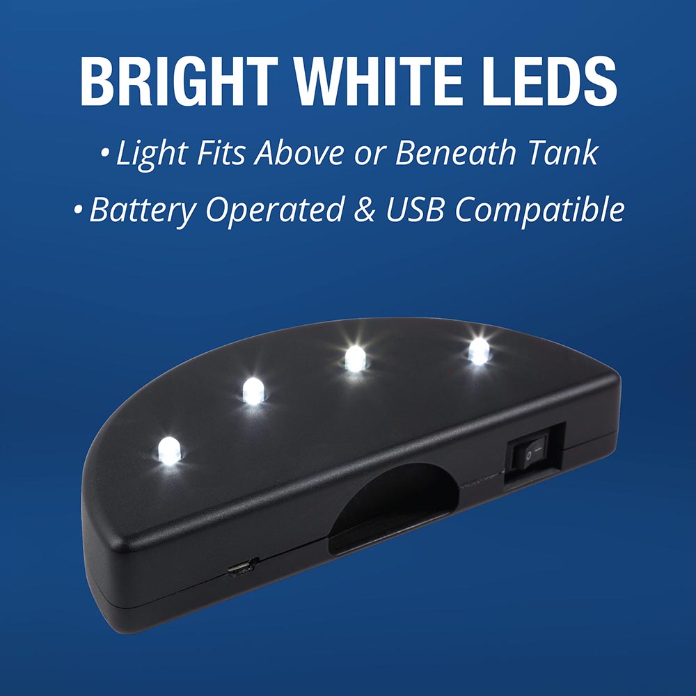 AQ-29049 Tetra LED Half Moon Aquarium Kit, 1.1 Gallons, Small, Clear Plastic Fish Tank With Curved Front - Bright White LEDs