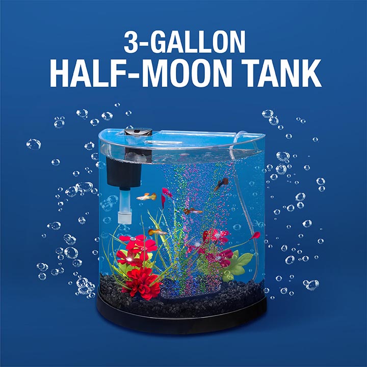 3-Gallon half-moon tank
