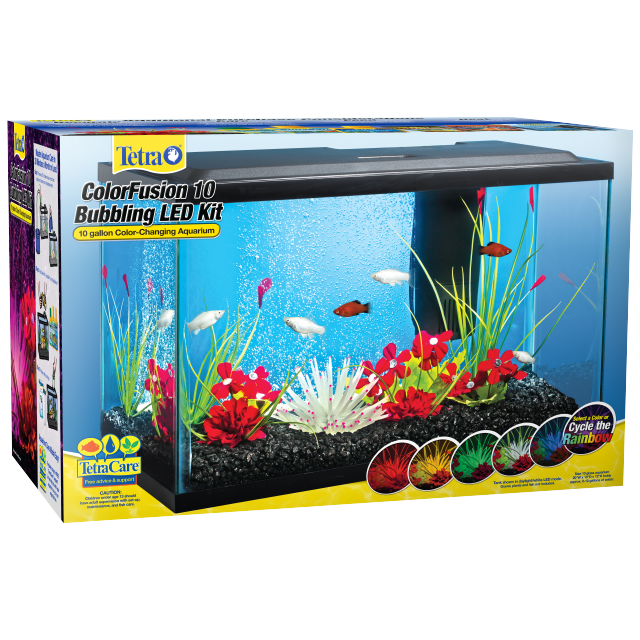 Tetra ColorFusion Bubbling LED Aquarium Kit 10 Gal Front