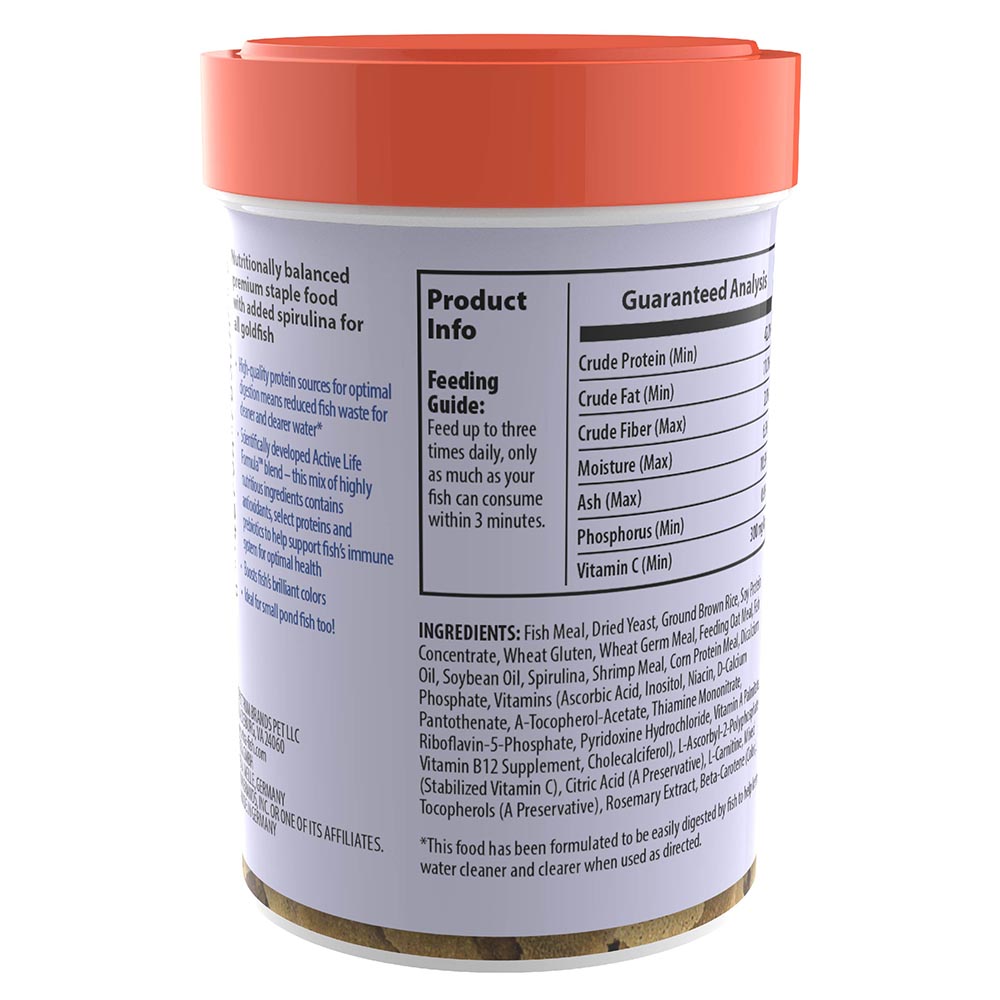 AQ-78328-1 Tetra Goldfish Select Goldfish Flakes 1 Ounce, Premium Staple Food For All Goldfish - Back Render