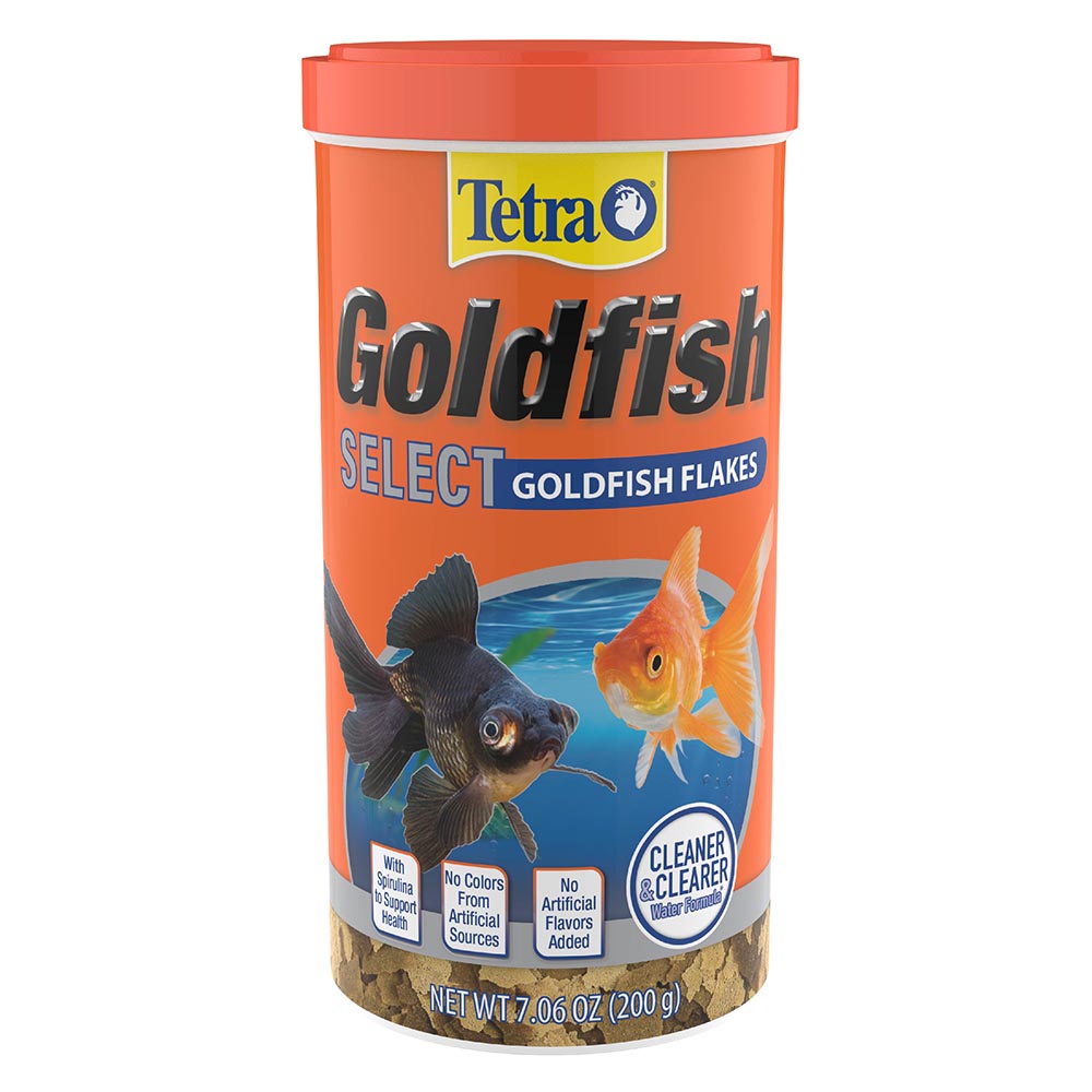 AQ-78330-1 Tetra Goldfish Select Goldfish Flakes 7.06 Ounces, Premium Staple Food For All Goldfish - Front Render