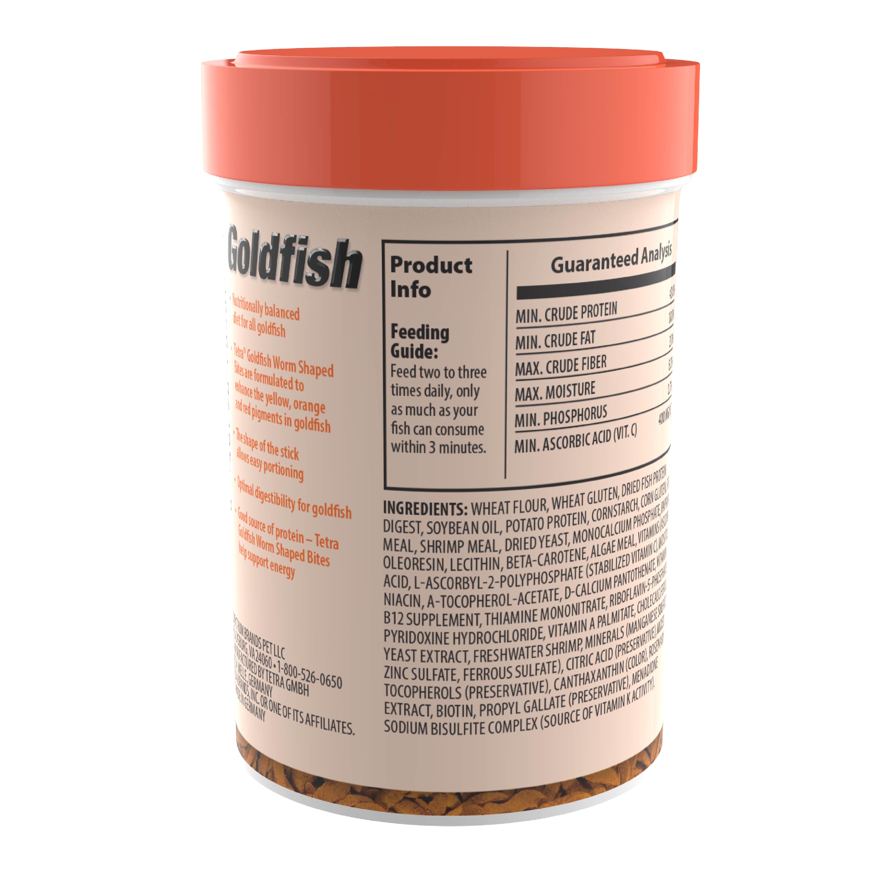 Goldfish Worm Shaped Bites Fish Food 2.46 oz