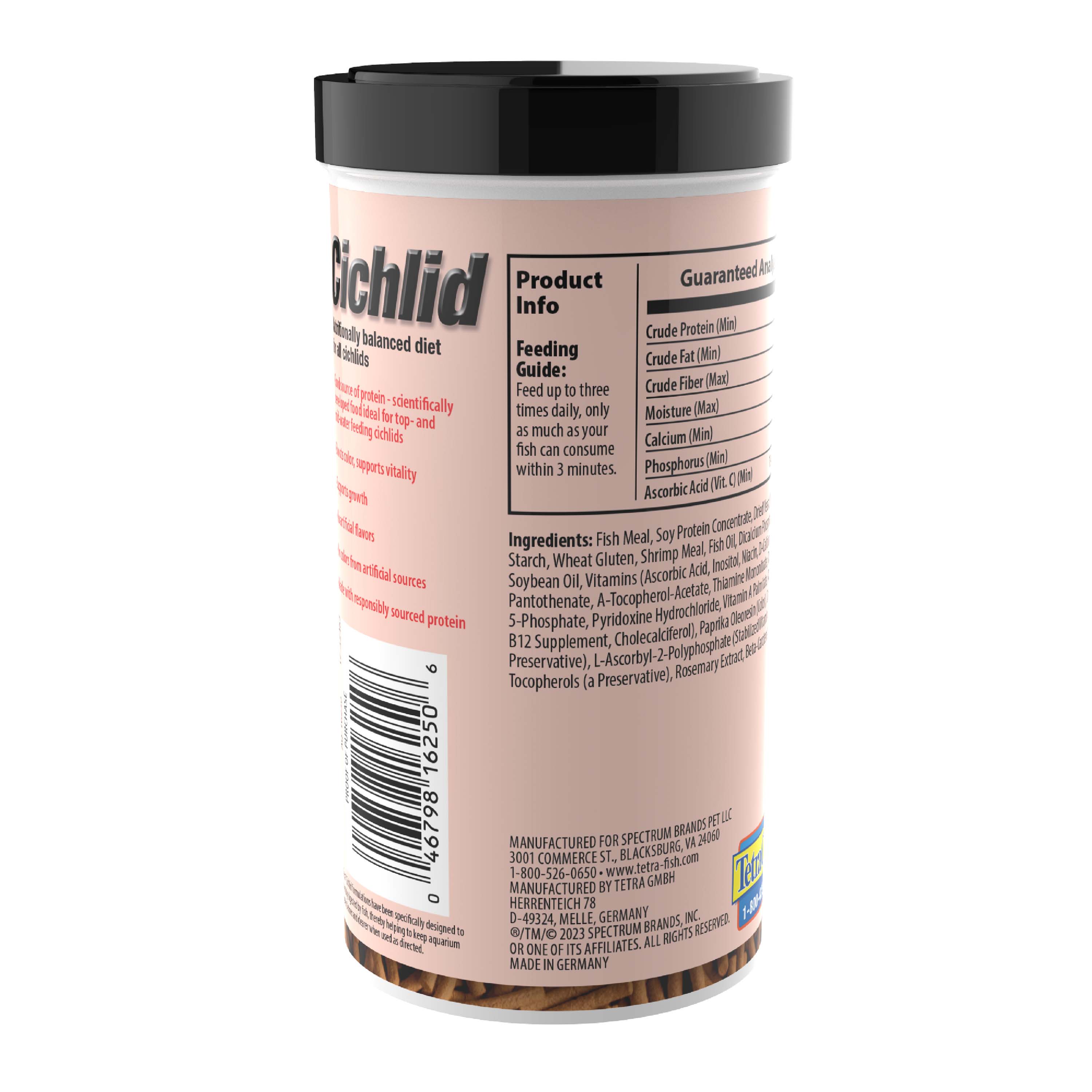 AQ-16250 TetraCichlid™ Floating Cichlid Pellets - Back Renders