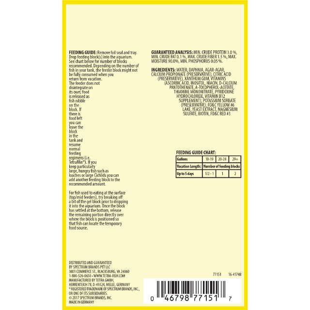 Tetra Weekend Feeders Back