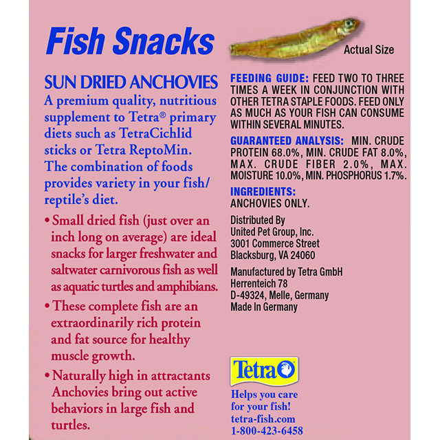 Tetra Fish Snacks Back