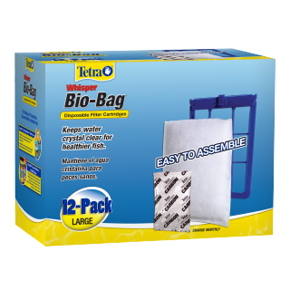 Tetra Whisper Bio-Bag Replacement Cartridges 12 ct Large Unassembled Front