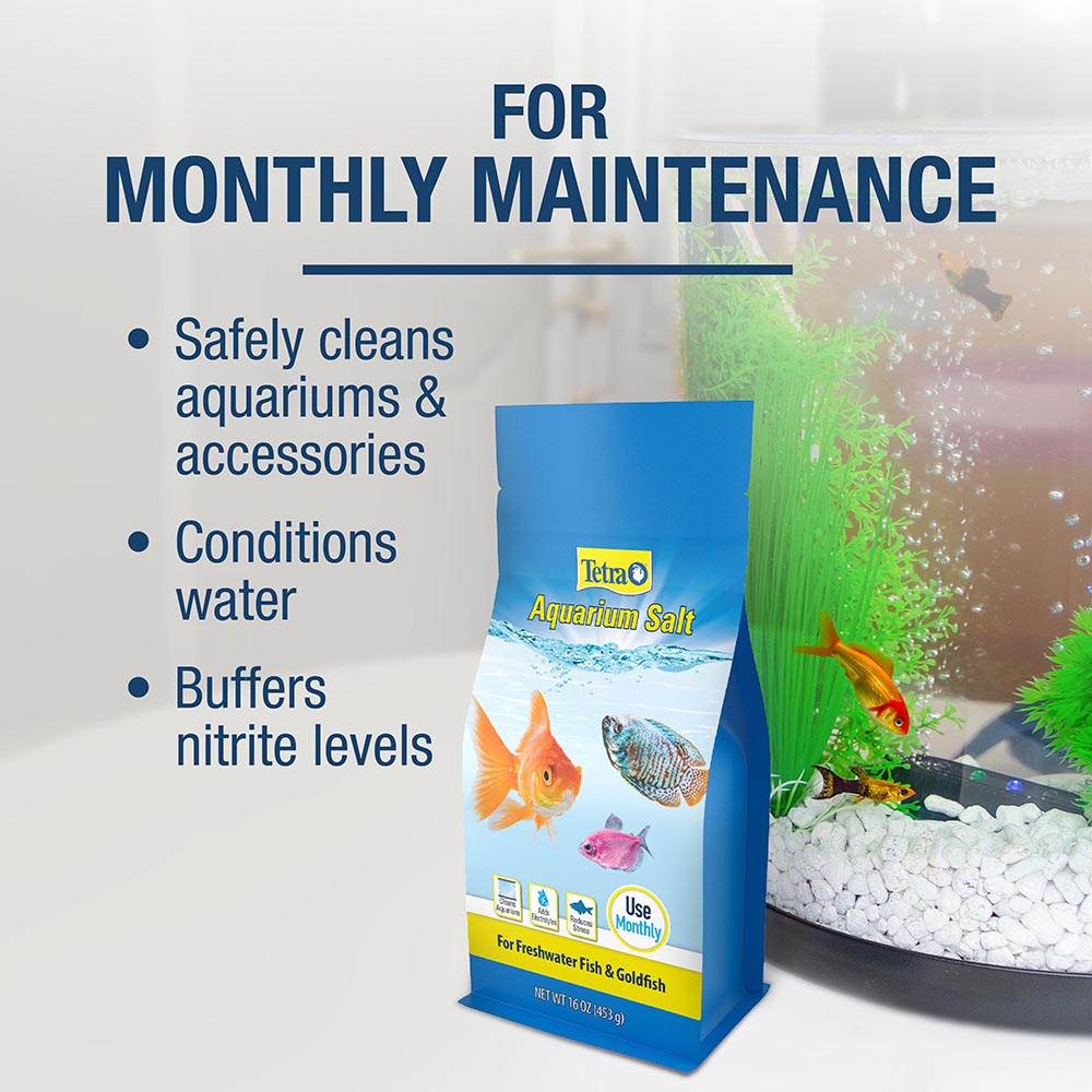 Tetra Aquarium Salt for Freshwater Fish Tanks, 16 Ounces - For monthly maintenance