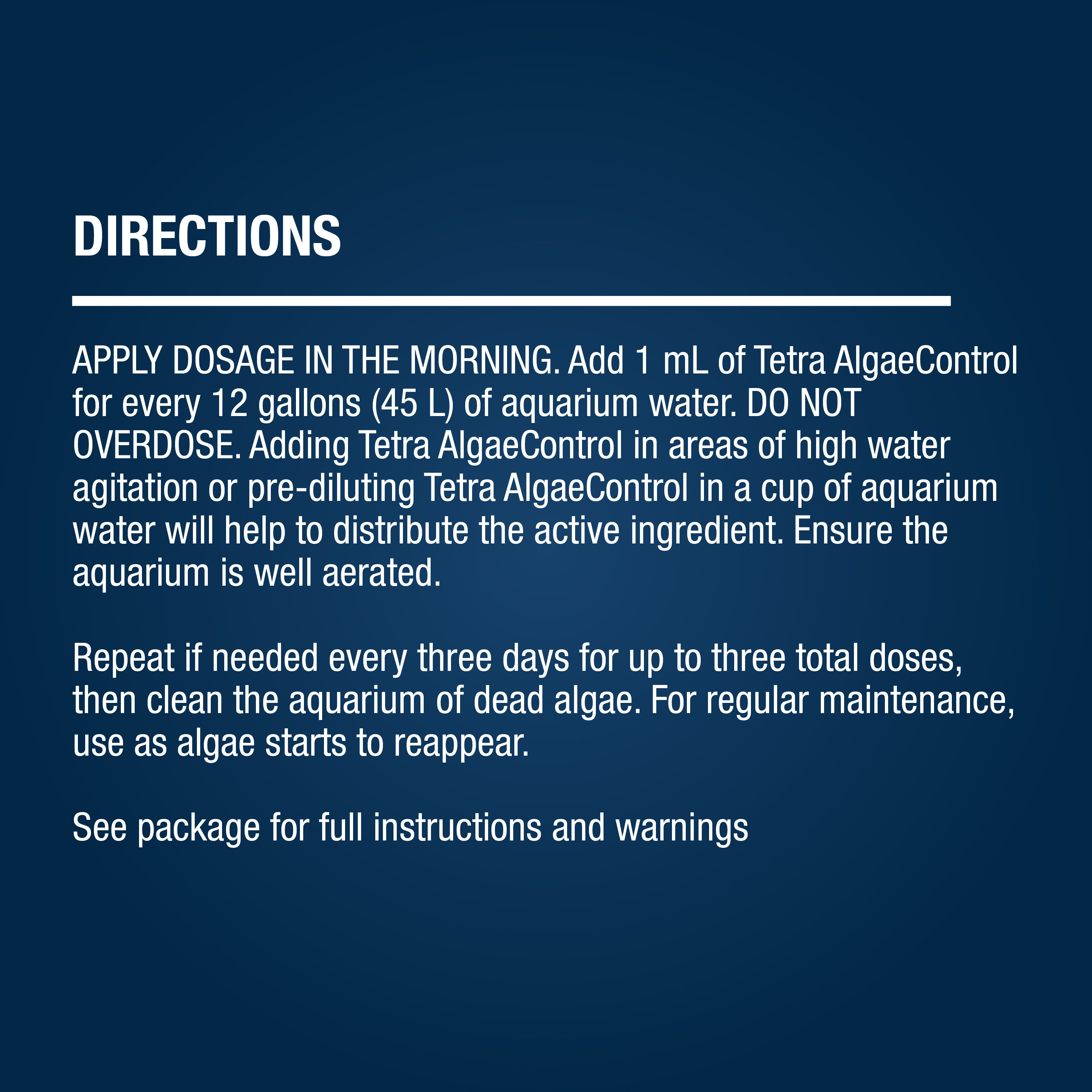 AQ-77183 Tetra AlgaeControl™ - Directions