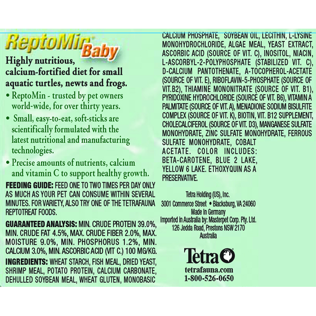 ReptoMin Baby Floating Food Sticks Package Back