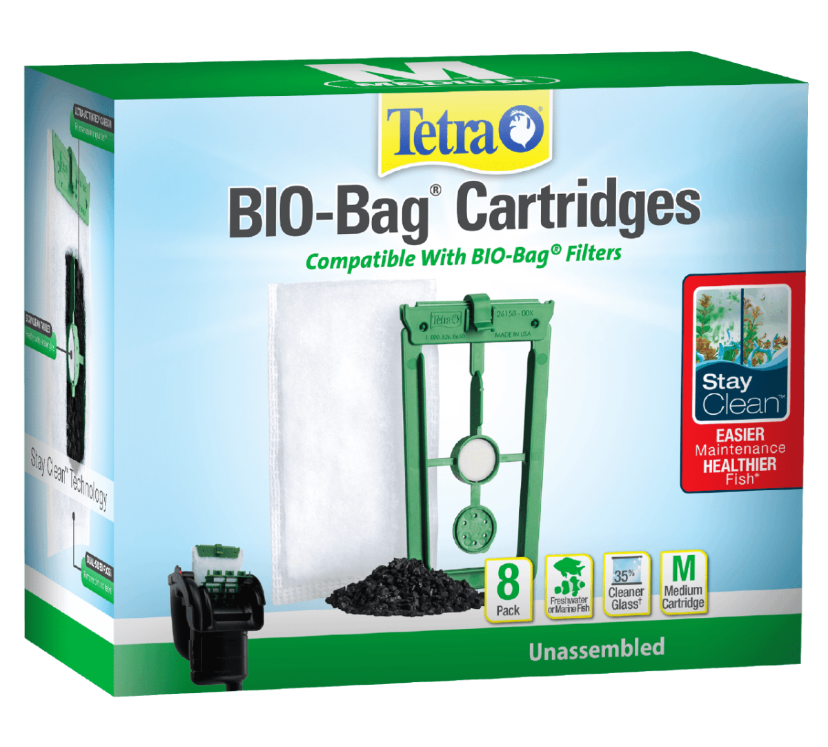 Cartuchos de Repuesto Whisper® Bio-Bag® con Tecnología Stay Clean™ Medium 8 ct Front