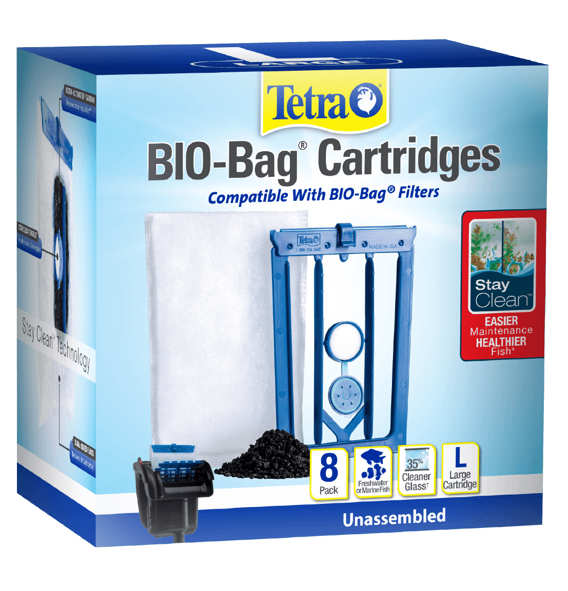 Cartuchos de Repuesto Whisper® Bio-Bag® con Tecnología Stay Clean™ Large 8 ct Front