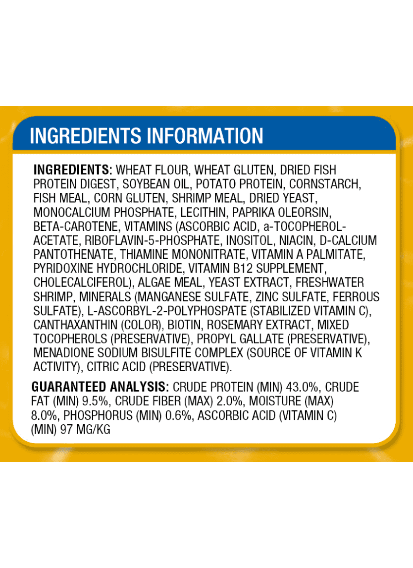 Dieta de Crecimiento para Koi Ingredients