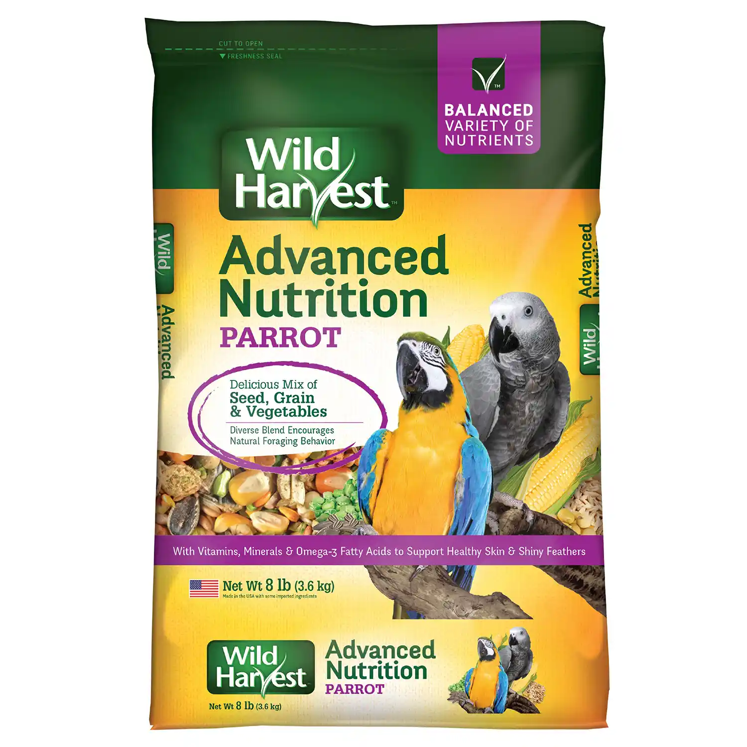 Wild Harvest Advanced Nutrition Parrot Food, 8 Pounds Front Render